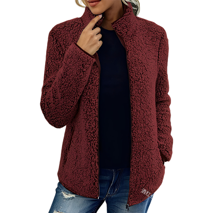 Damen Fleece-Mantel Weich Elegant
