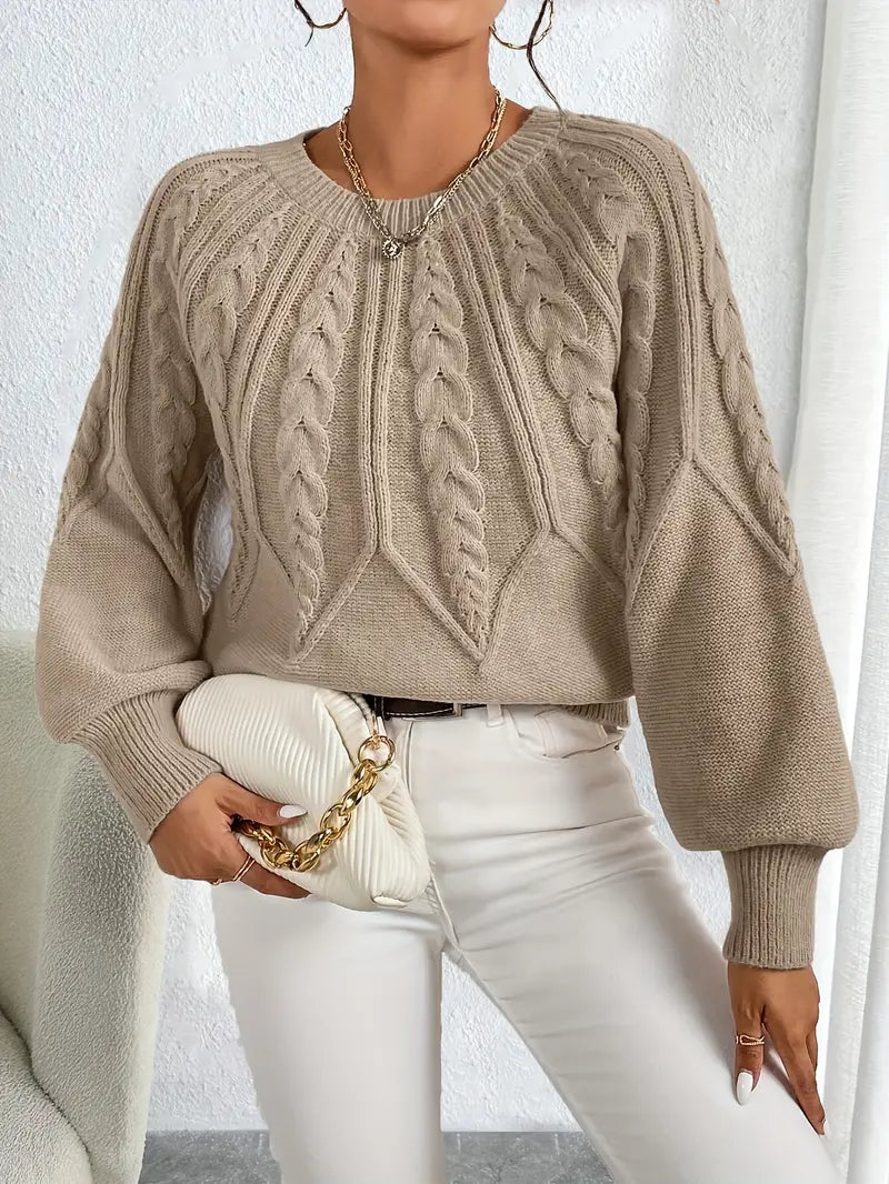 Zopf-Pullover Damen Elegantes Design - IdealeKleiden