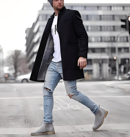 Stylisher Wollmantel Herren Lang