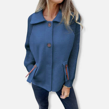 Lässige Damenjacke Gestrickt mit Knopfverschluss