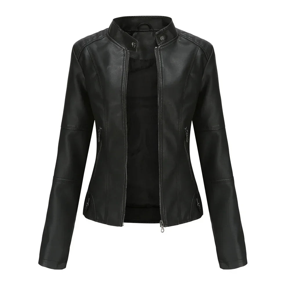 Lederjacke Damen Slim Fit Elegant