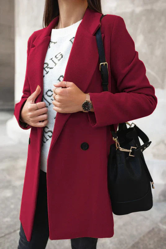 Stilvoller Damen Wintermantel Modern Woll