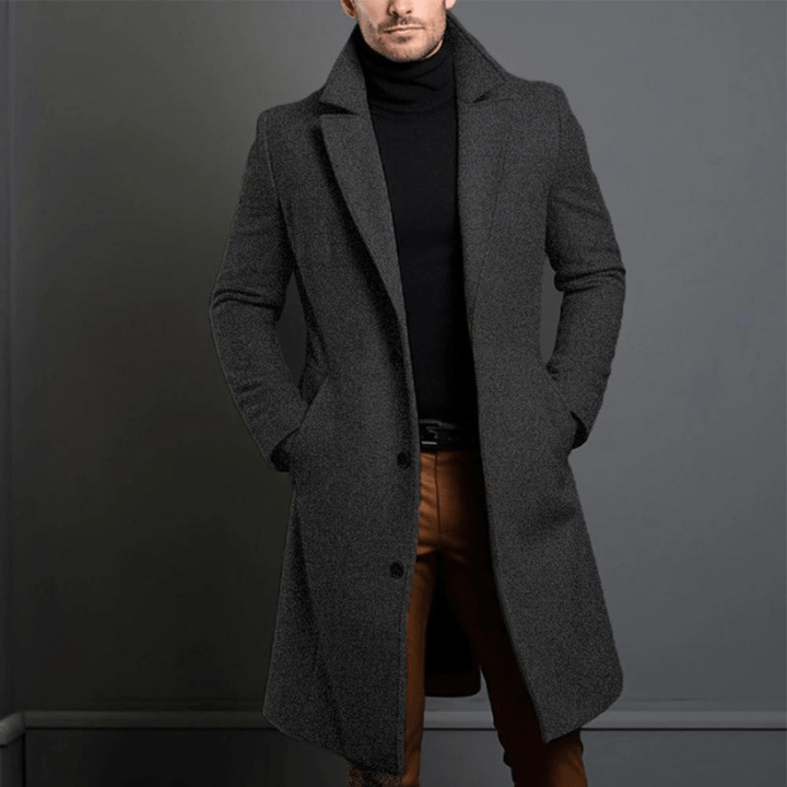 Herren Wintermantel Lang Warm Elegant