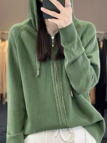 Kuschelige Strickjacke Mit Kapuze