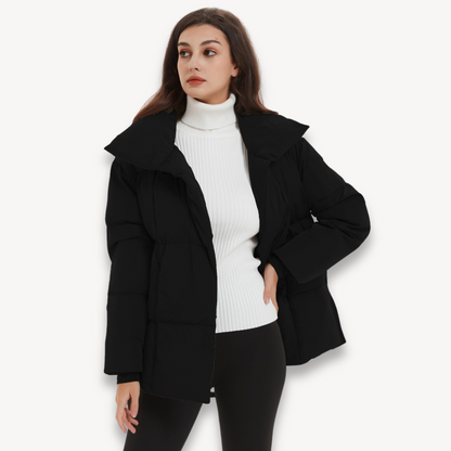 Stylische Winterjacke Damen Gurtel Waistcoat