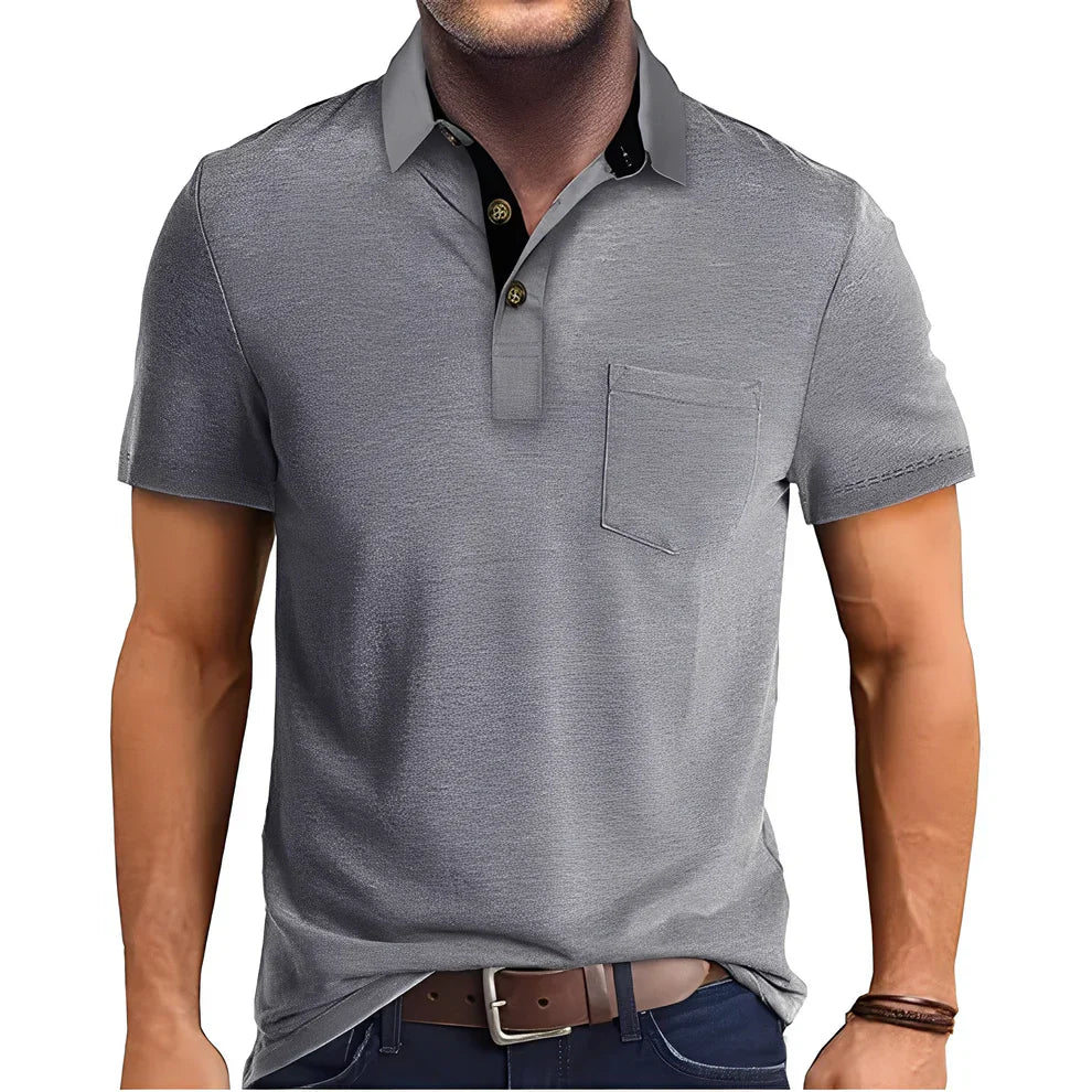 Retro Herren Polohemd Kurzarm Casual