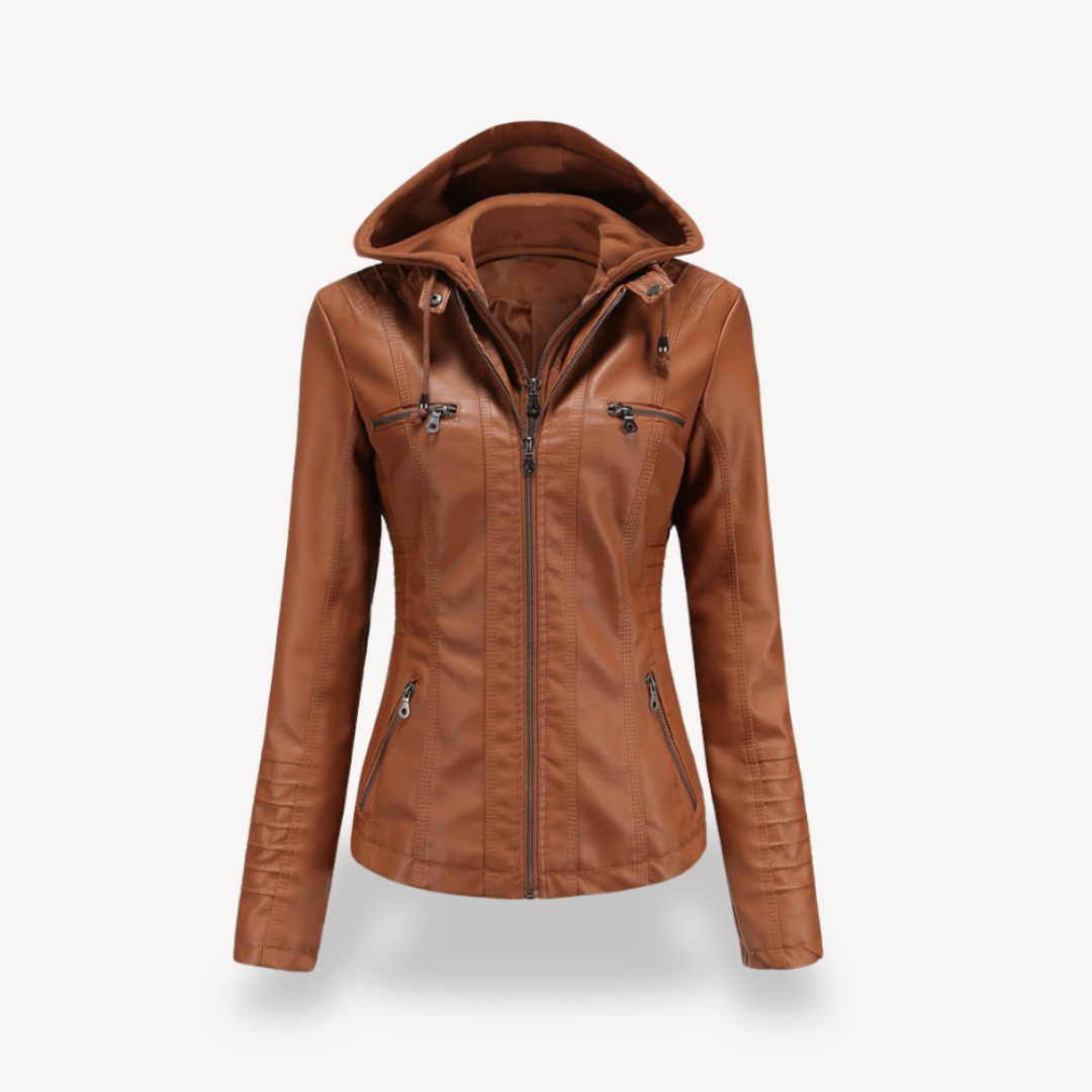 Elegante Motorradjacke Damen Kunstleder - IdealeKleiden