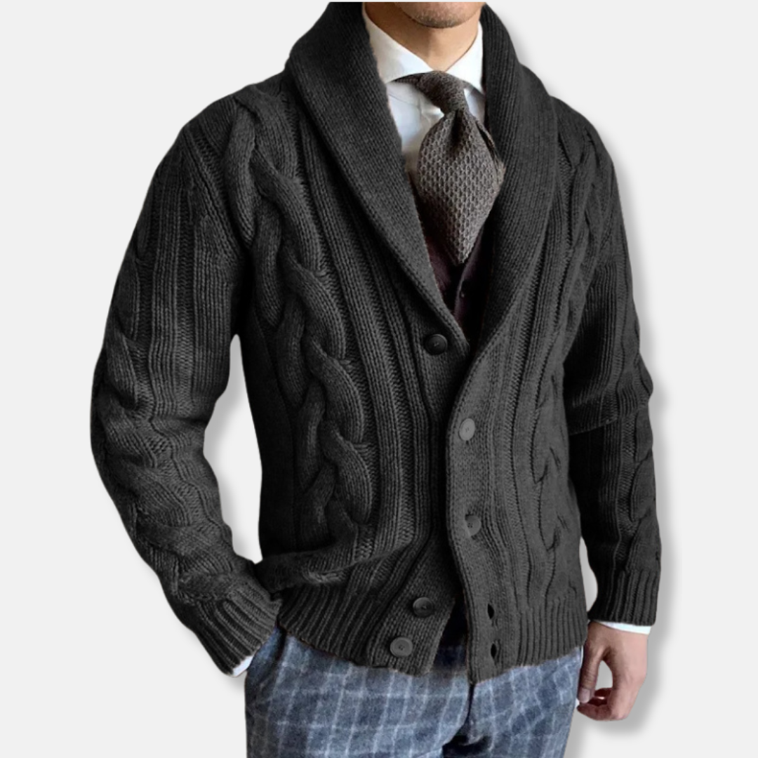 Strickjacke Wollmischung Klassisch Schnitt mit Knöpfen