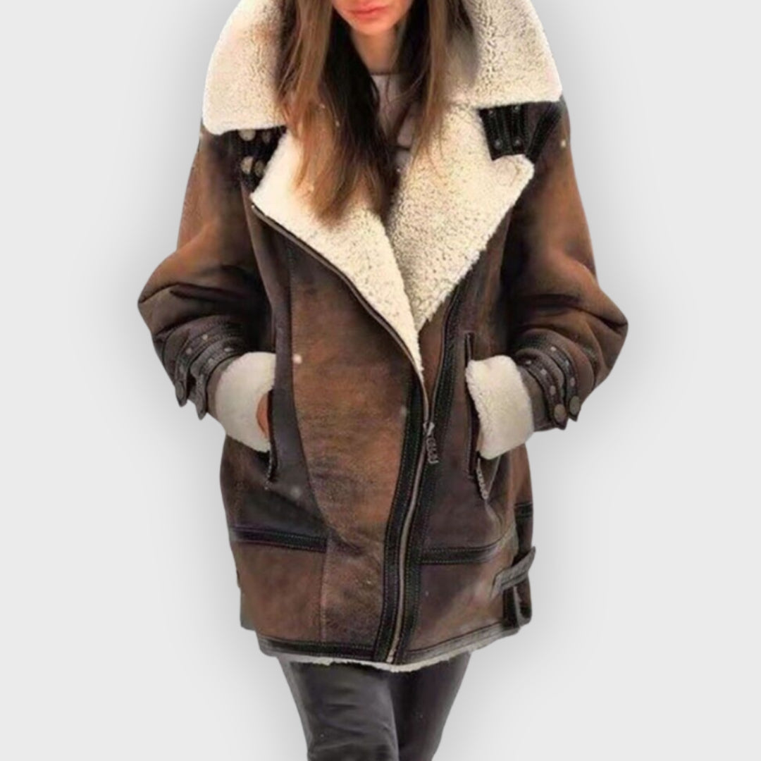 Lederjacke Shearling Fliegerstyle - IdealeKleiden