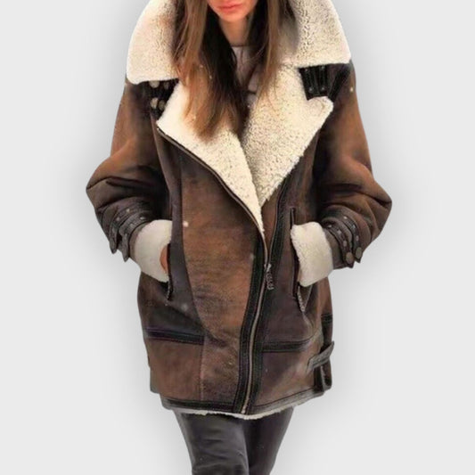 Lederjacke Shearling Fliegerstyle - IdealeKleiden