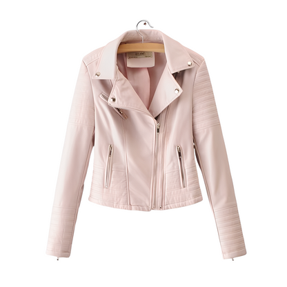 Chic Ledermäntel Frauen Slim Fit Design - IdealeKleiden