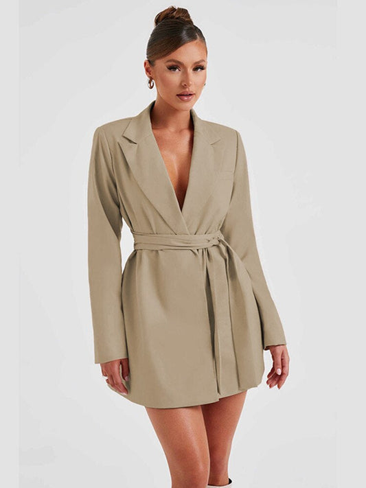 Elegantes Blazer-Kleid Mini Langarm - IdealeKleiden