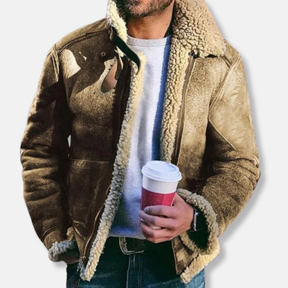 Leder Aviator Jacke Schaffell Futter