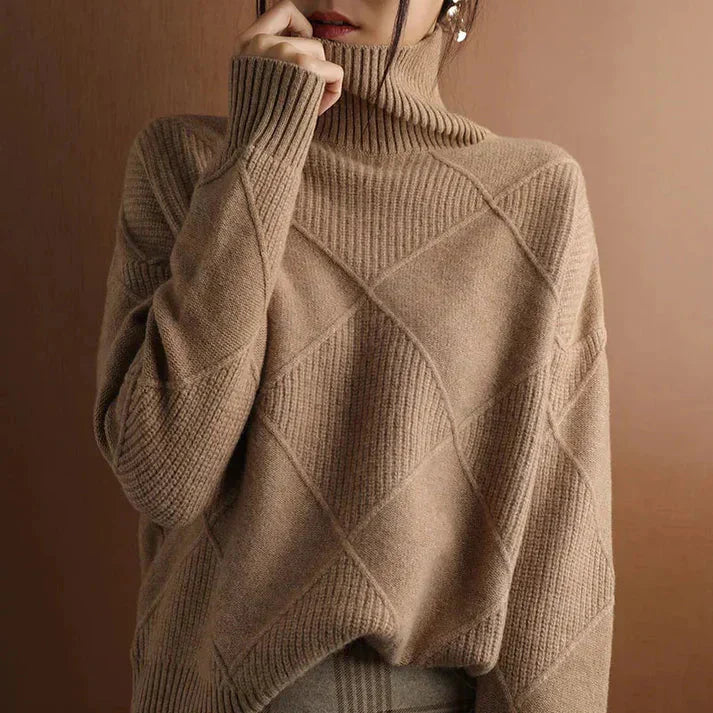 Valentina - Wollpullover Hochkragen Damen