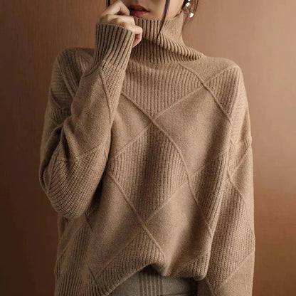 Valentina - Wollpullover Hochkragen Damen