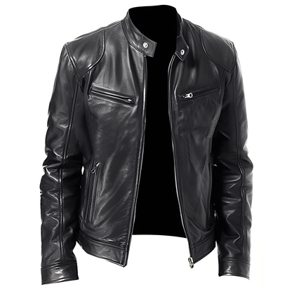 Stylische Lederjacke Herren Freizeit Modell