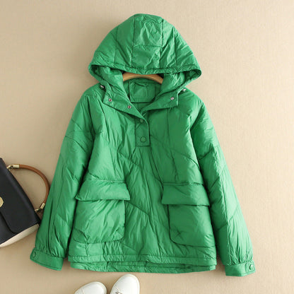 Stylische Daunenjacke Damen Kapuze Farbenfroh