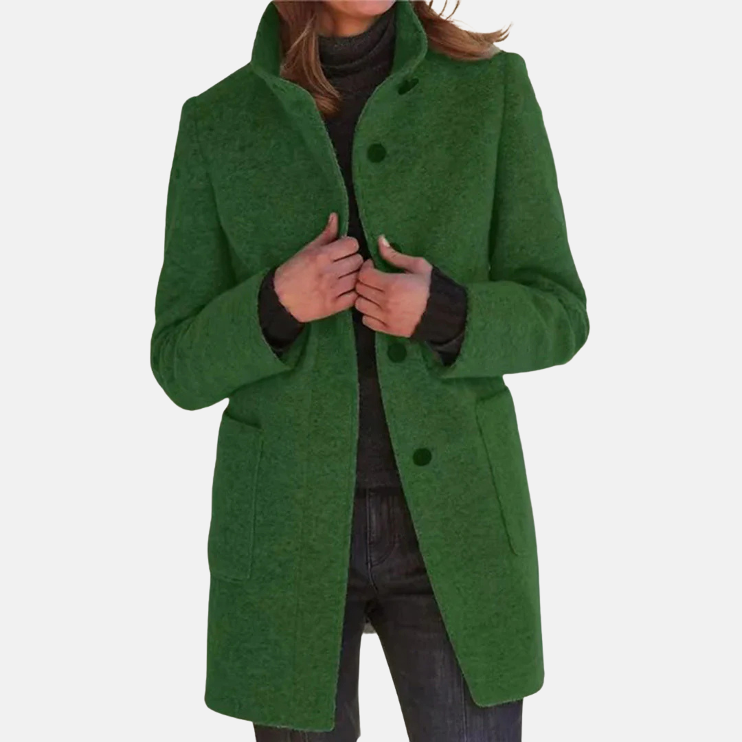 Damenjacke Vintage Tweed Elegant Rollkragen