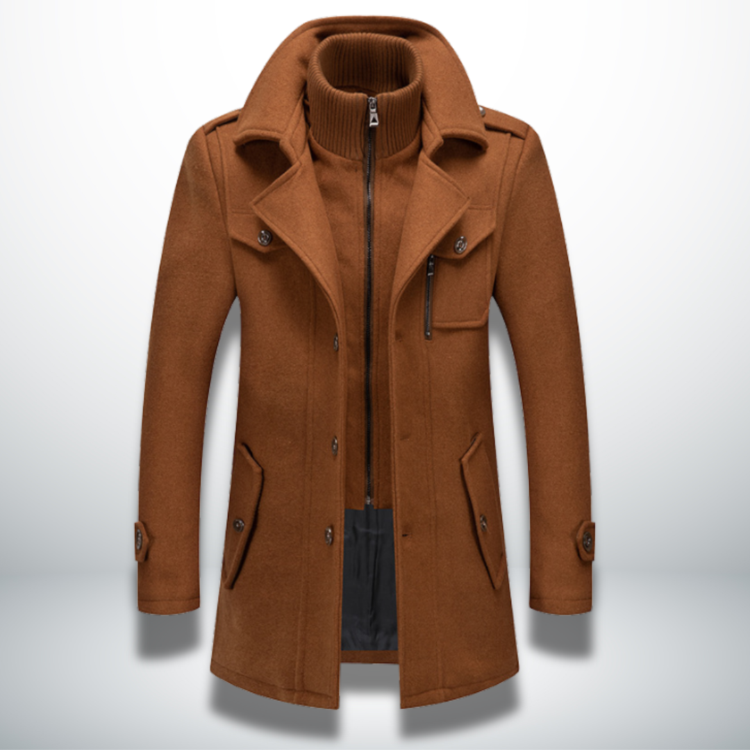 Herren Mantel Modern Knopfverschluss