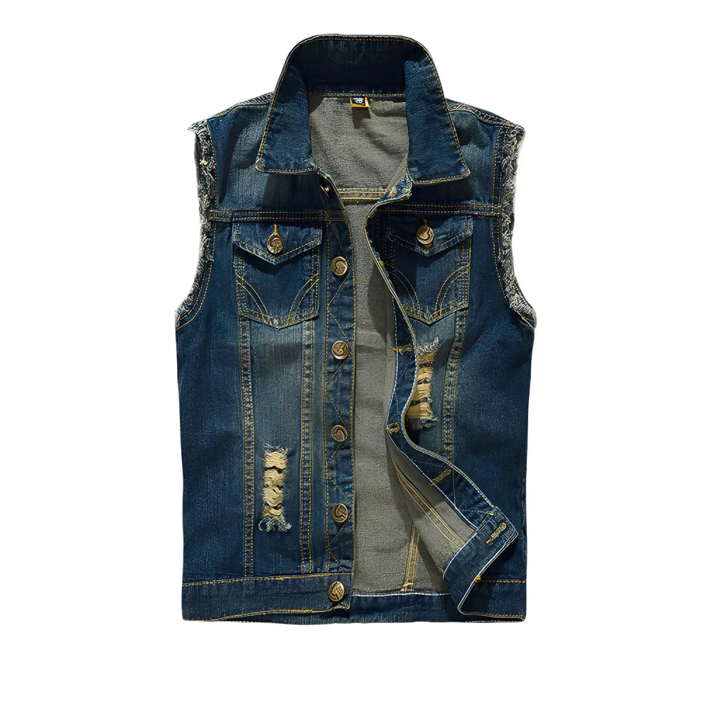 Herren Jeansweste Retro Style mit Taschen