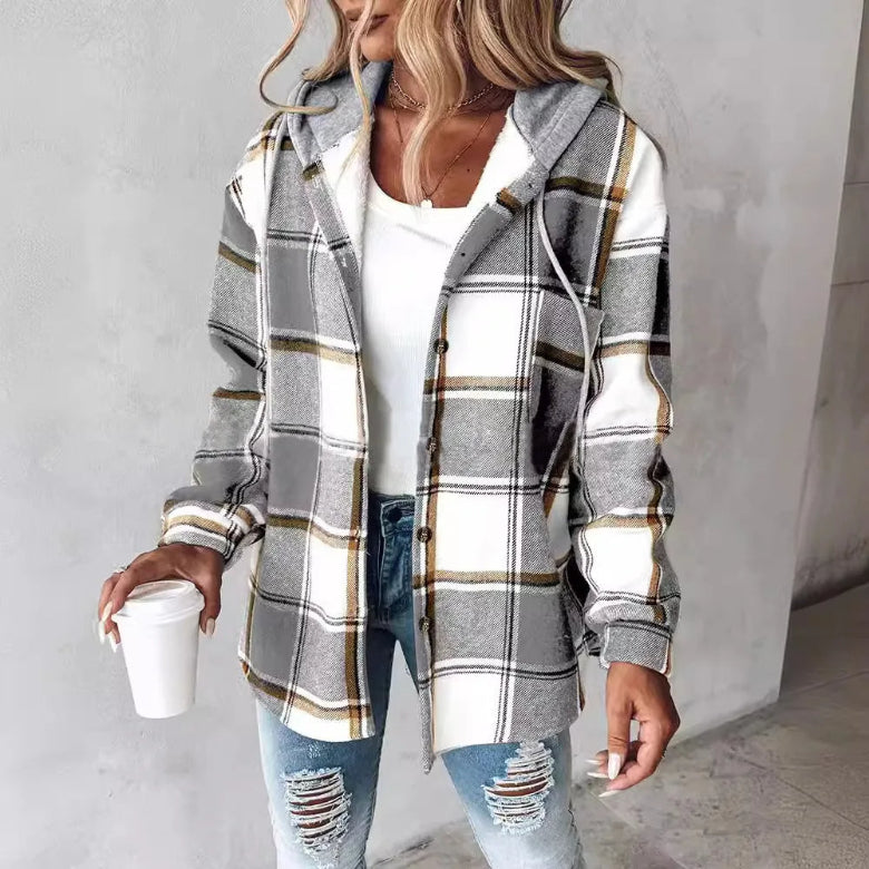 Modische Damenjacke Karomuster Sommer - IdealeKleiden
