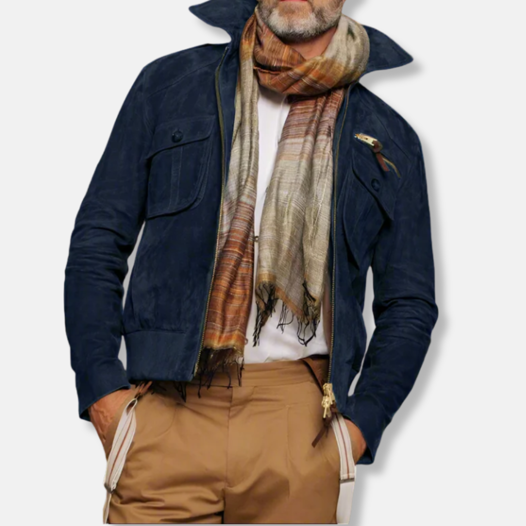 Maßgeschneiderte Lederjacke Elegant Kragen Design - IdealeKleiden