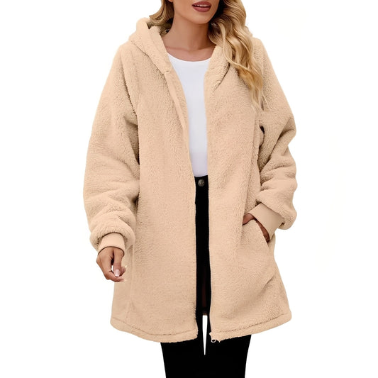 Weiche Damen-Fleecejacke Mit Kapuze - IdealeKleiden