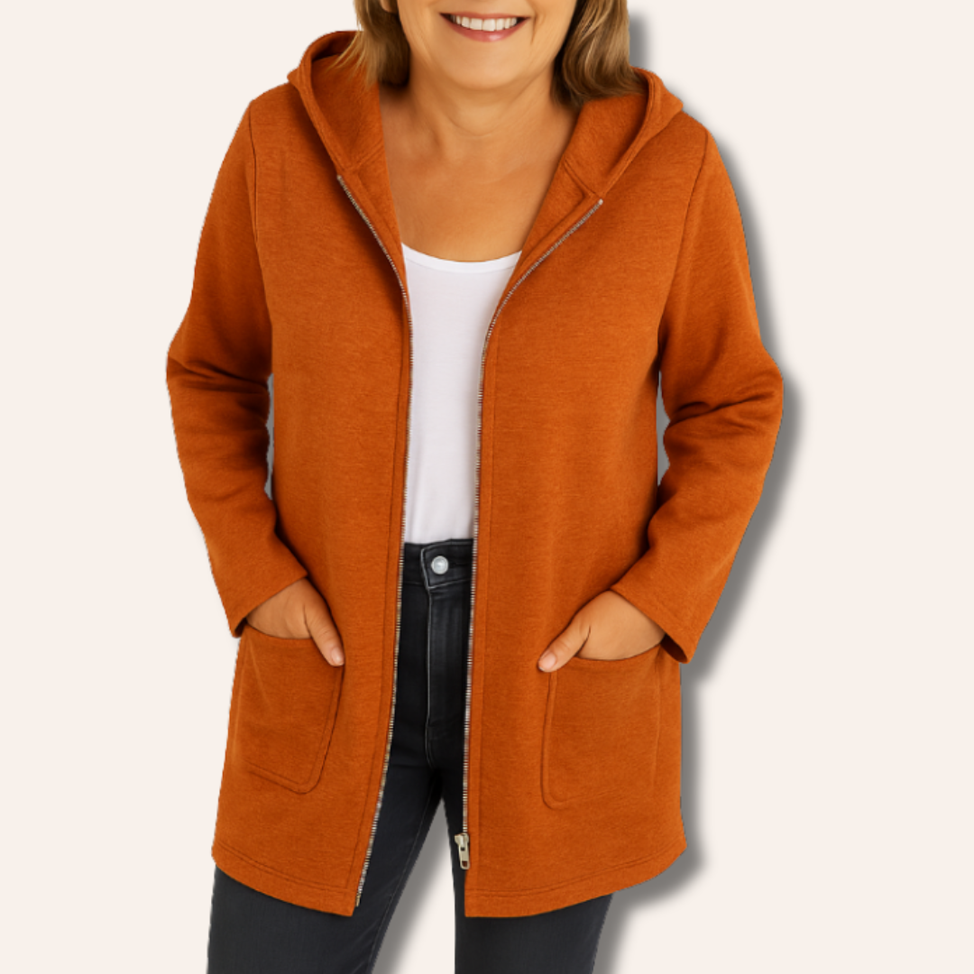 Kapuzen-Cardigan Langarm Warm