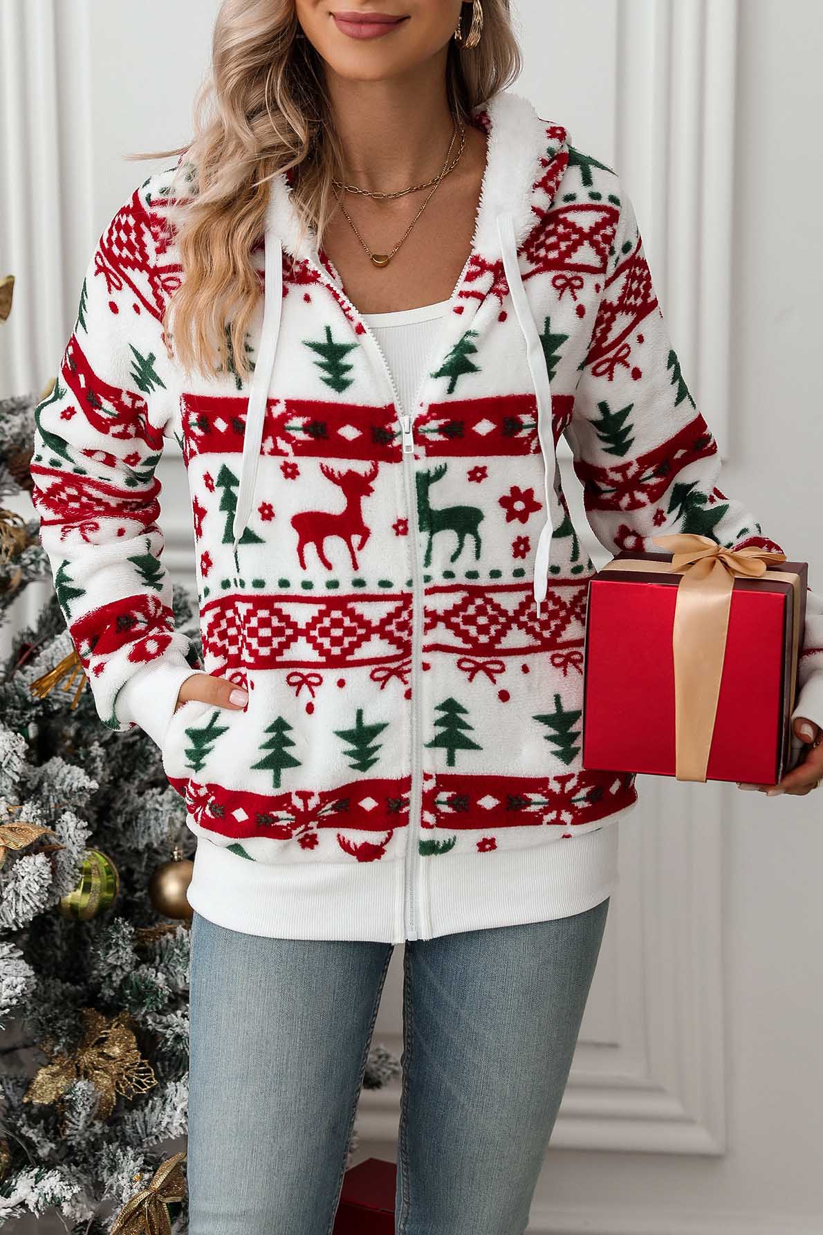 Weihnachts-Pullover Festlich Rot