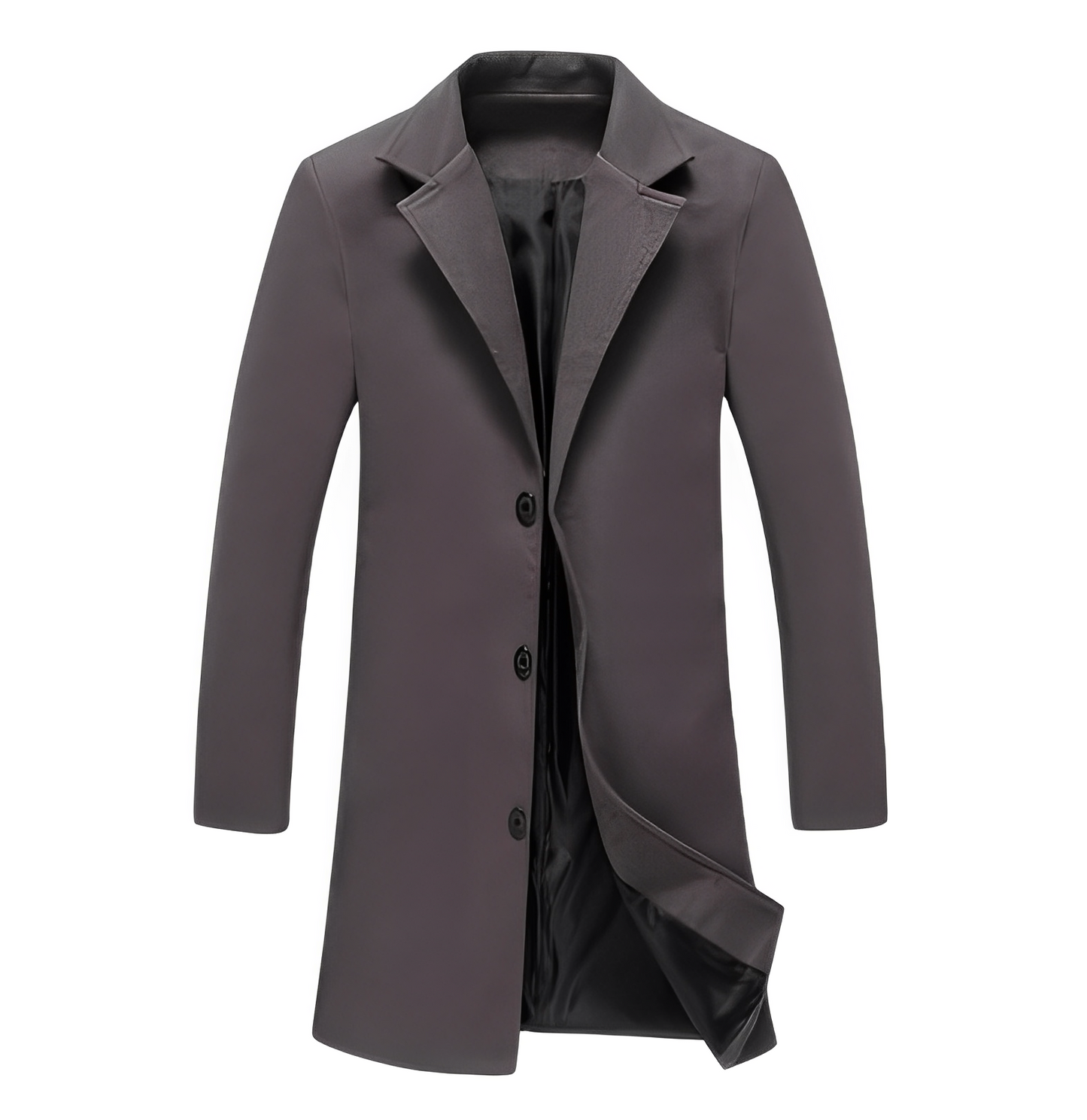 Eleganter Herren Wintermantel Wolle Schwarz