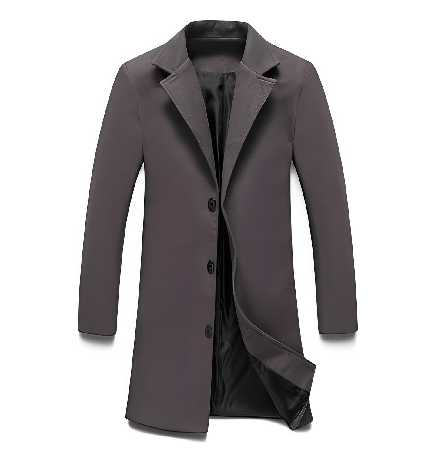 Eleganter Herren Wollmantel Formal Schwarz