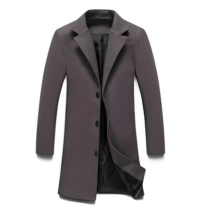 Eleganter Herren Wollmantel Formal Schwarz