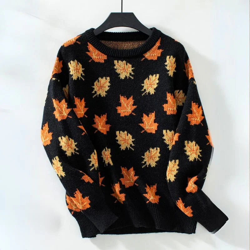 Herbststrickpullover Gemütlich Gold