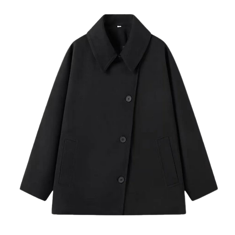 Damen Oversized Jacke Modern Knopfverschluss