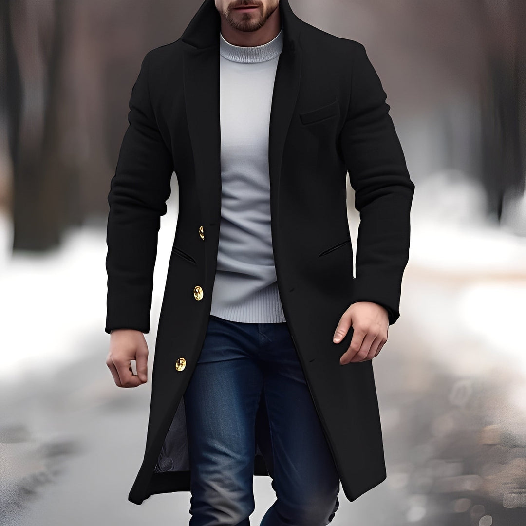 Herren Wollmantel Elegant Mittellang