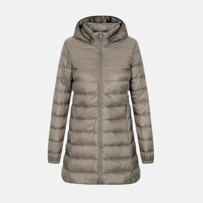 Daunenjacke Damen Mittellang Kapuzenparka Wasserfest