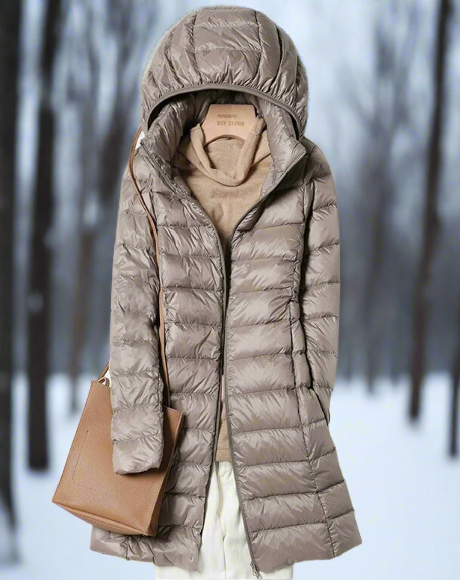 Lange Damenjacke Warm Wasserabweisend Kapuzen Steppjacke