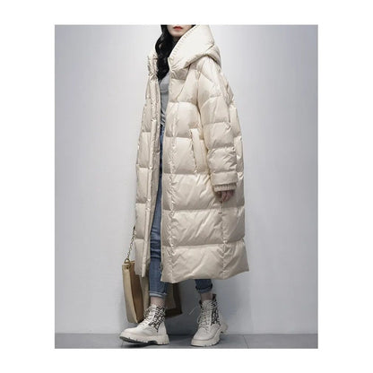 Elegante Winterjacke Damen Langfellmantel