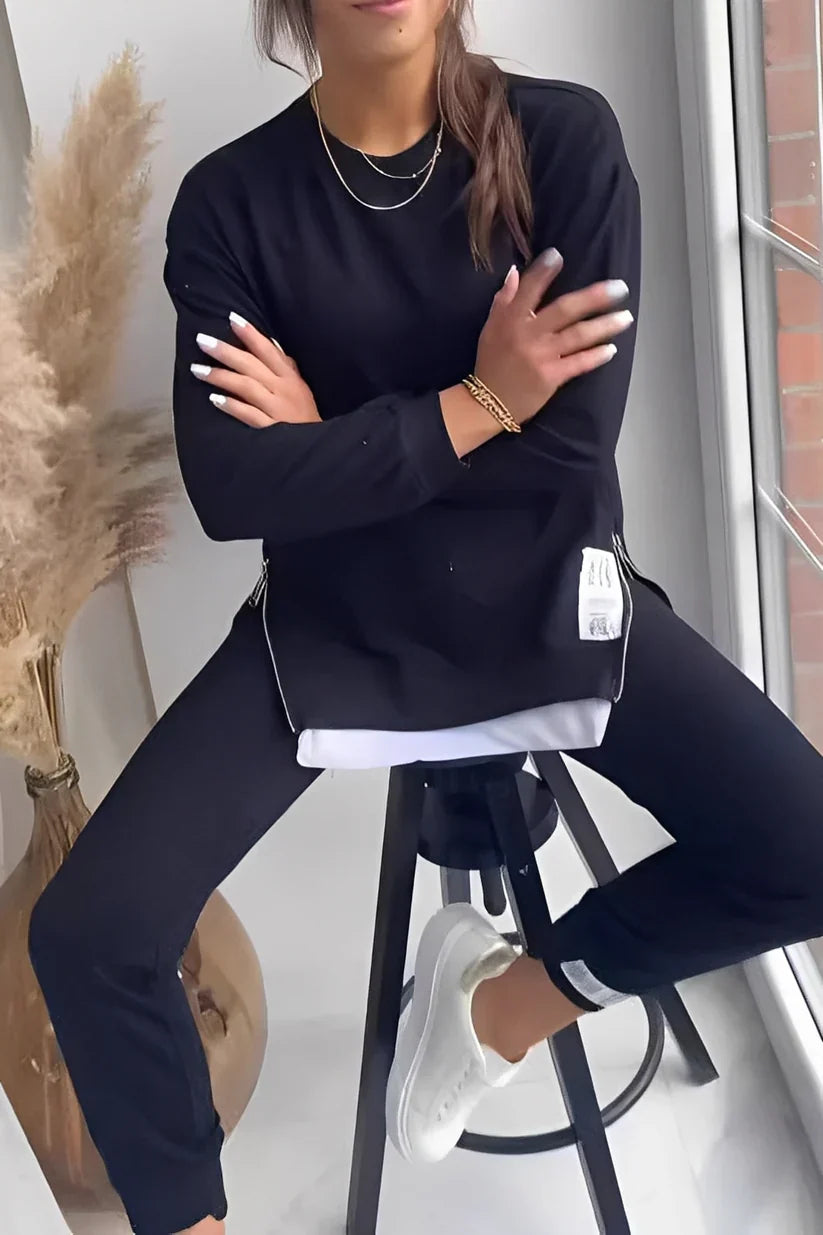 Damen Sportanzug Freizeit Set Sweatshirt Hose