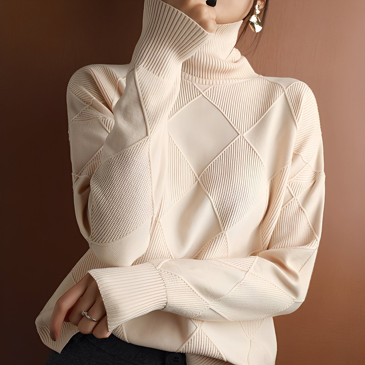Weicher Damen Rollkragen Pullover Gemütlich - IdealeKleiden