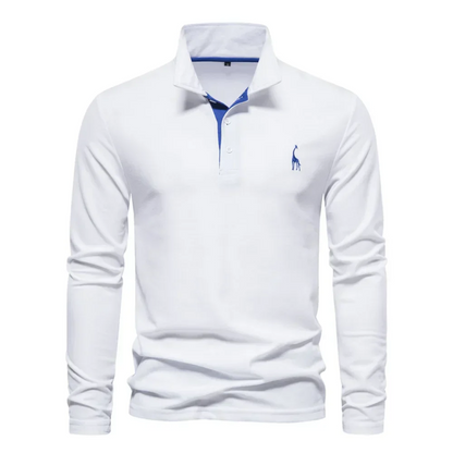 Herren Poloshirt Langarm Klassisch Elegant