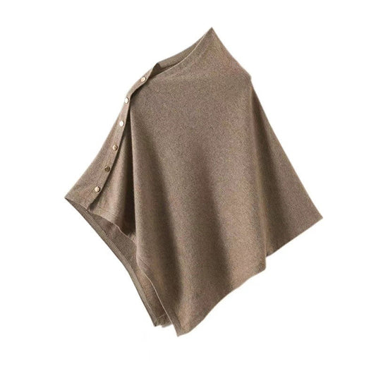 Stylischer Poncho Damen Asymmetrisch Drapiert - IdealeKleiden