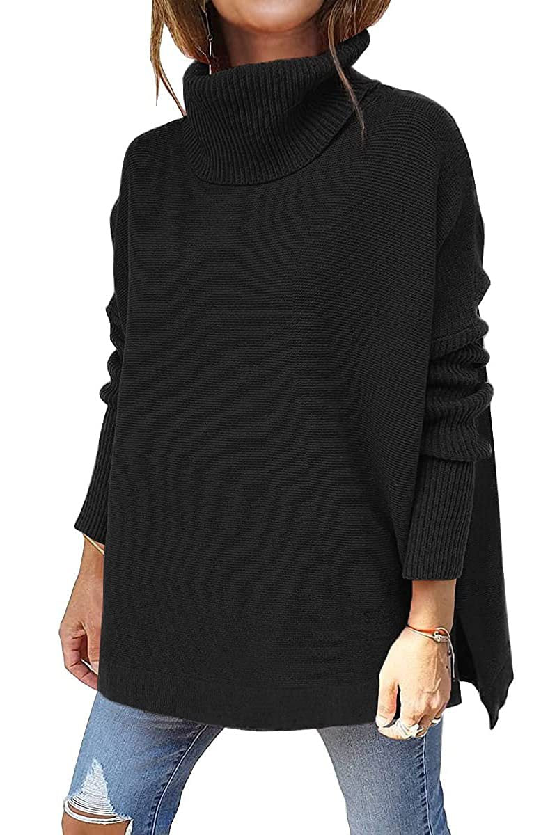 Damen Pullover Warm Rollkragen Wollpulli