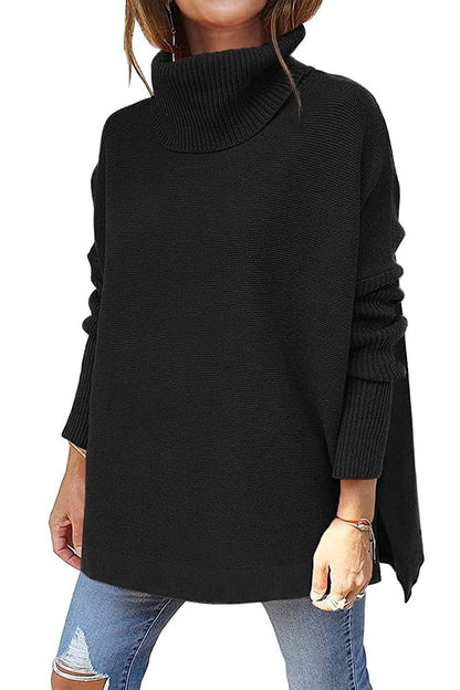 Damen Pullover Warm Rollkragen Wollpulli