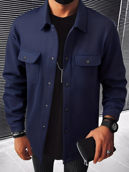 Herren Jacke Kariert Bequem Mit Taschen