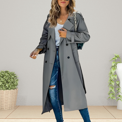 Eleganter Damen Trenchcoat Lang & Warm
