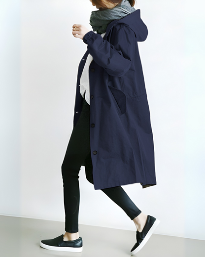 Eleganter Trenchcoat Damen Kapuze