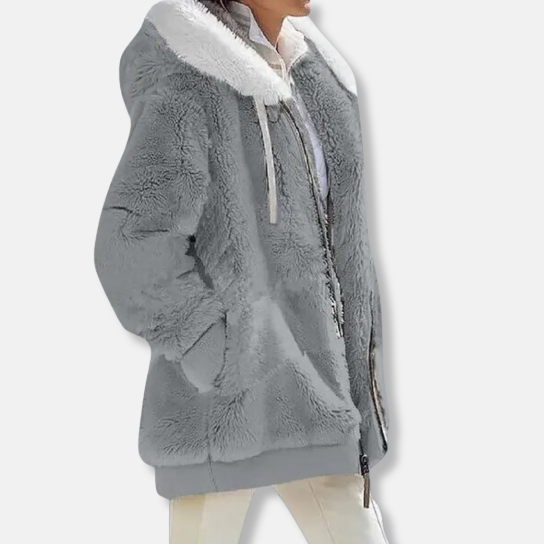 Übergroße Fleecejacke Kapuzenjacke Warm