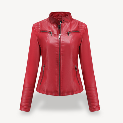 Elegante Lederjacke Damen Biker Style