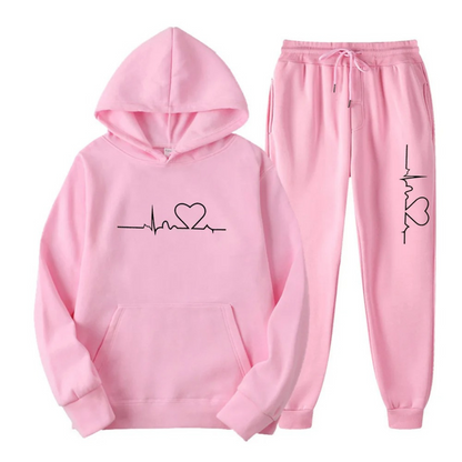 Damen Sportanzug Kapuzenpullover Set mit Logo